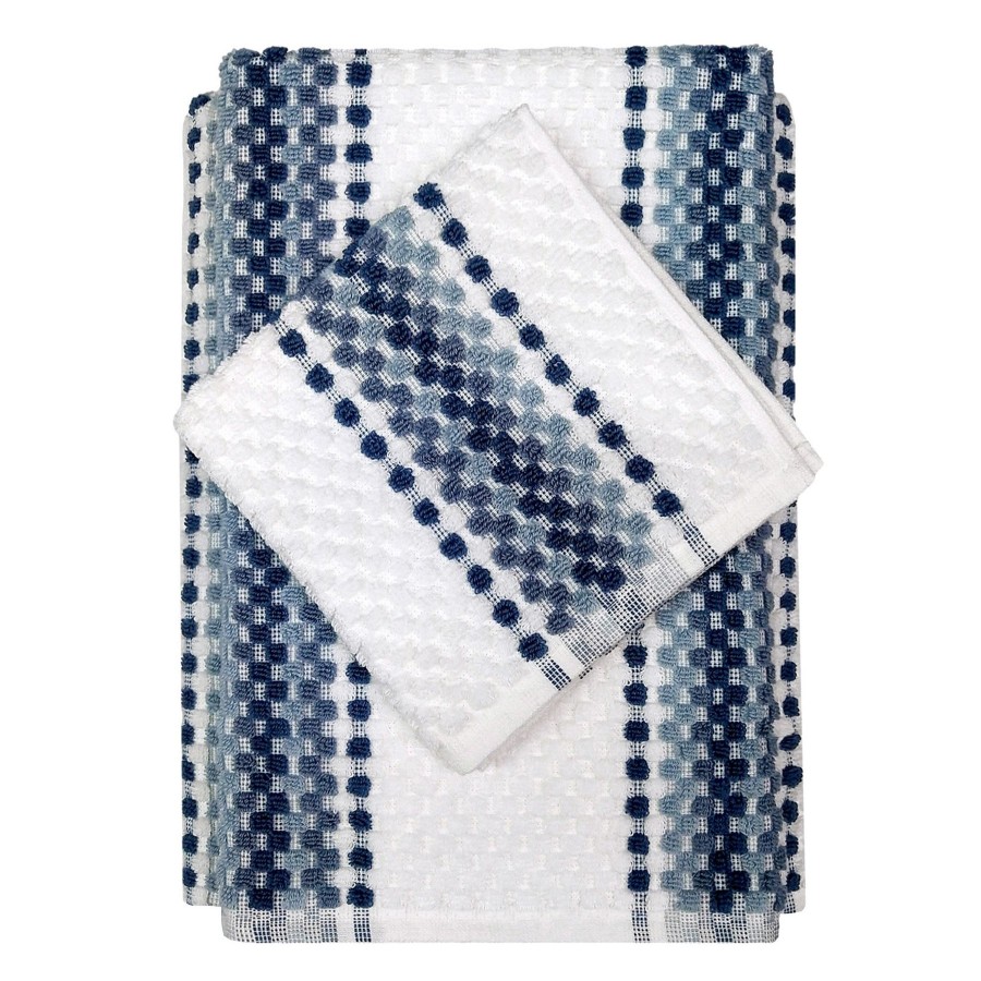 Bed & Bath * | Popcorn Washcloth Towel Blue 13X13 Special Design