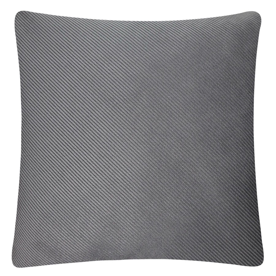 Decor & Pillows * | Charcoal Grey Diagonal Striped Throw Pillow, 18 Trend Model