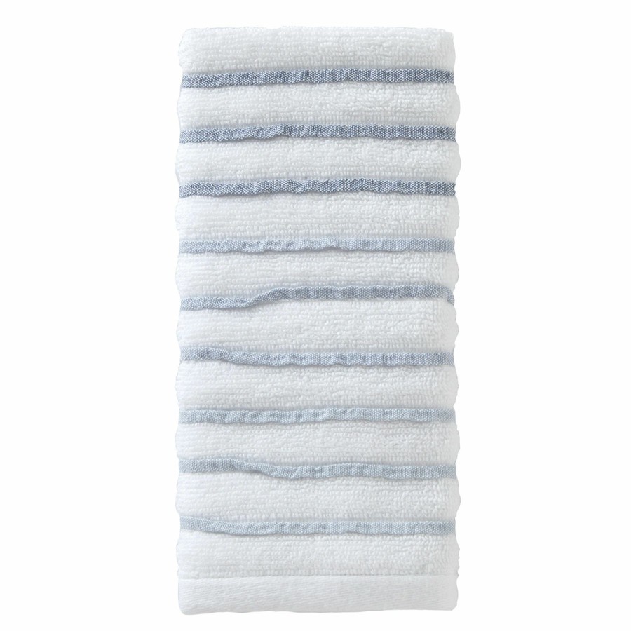 Bed & Bath * | Blue Ruby Stripe Fingertip Towel 11X18 Quick Delivery