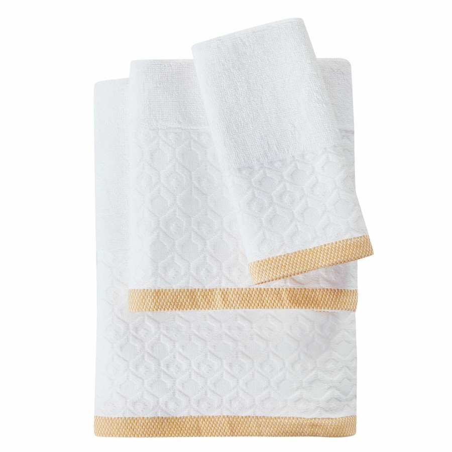 Bed & Bath * | Clover Yellow/White Bath Towel Affordable Price