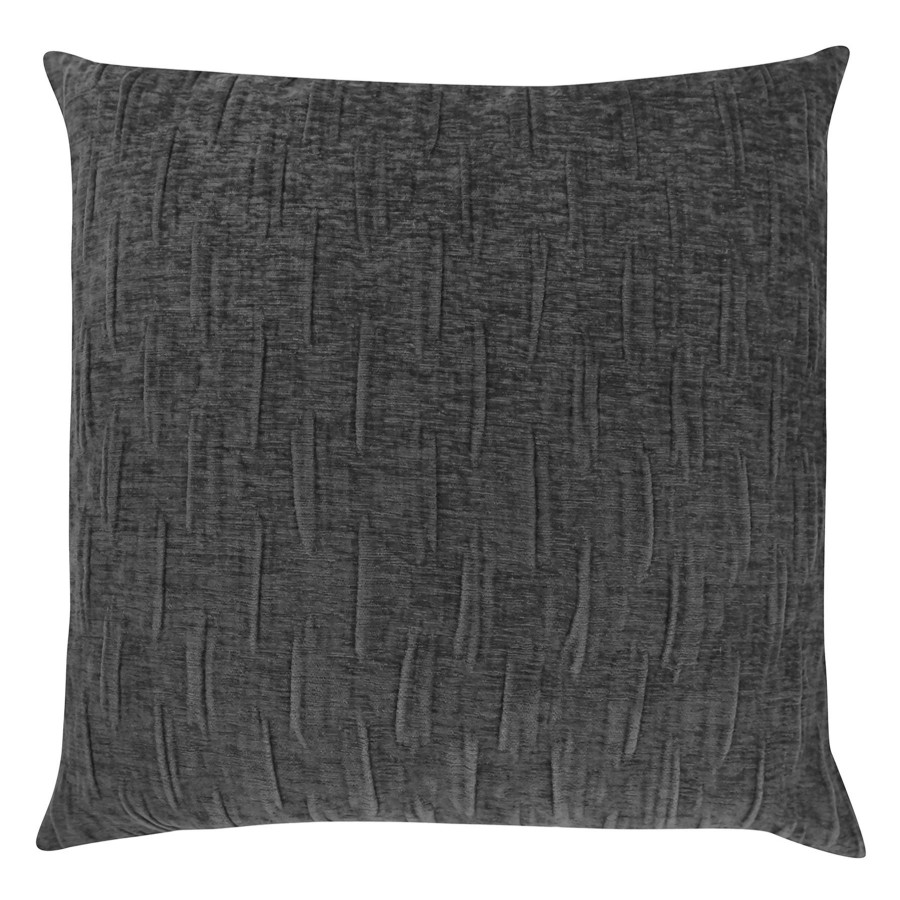 Decor & Pillows * | Charcoal Grey Diamond Dash Chenille Throw Pillow, 18 Cut Price