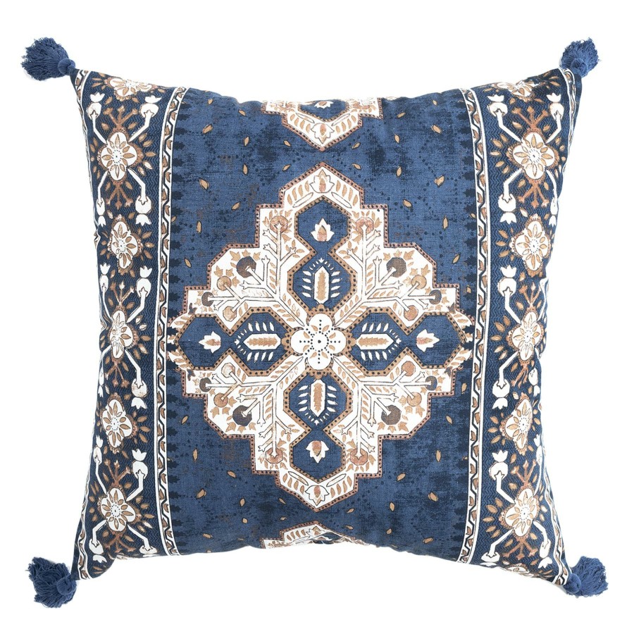 Decor & Pillows * | Blue Malia Tile Throw Pillow, 18 Classical Style