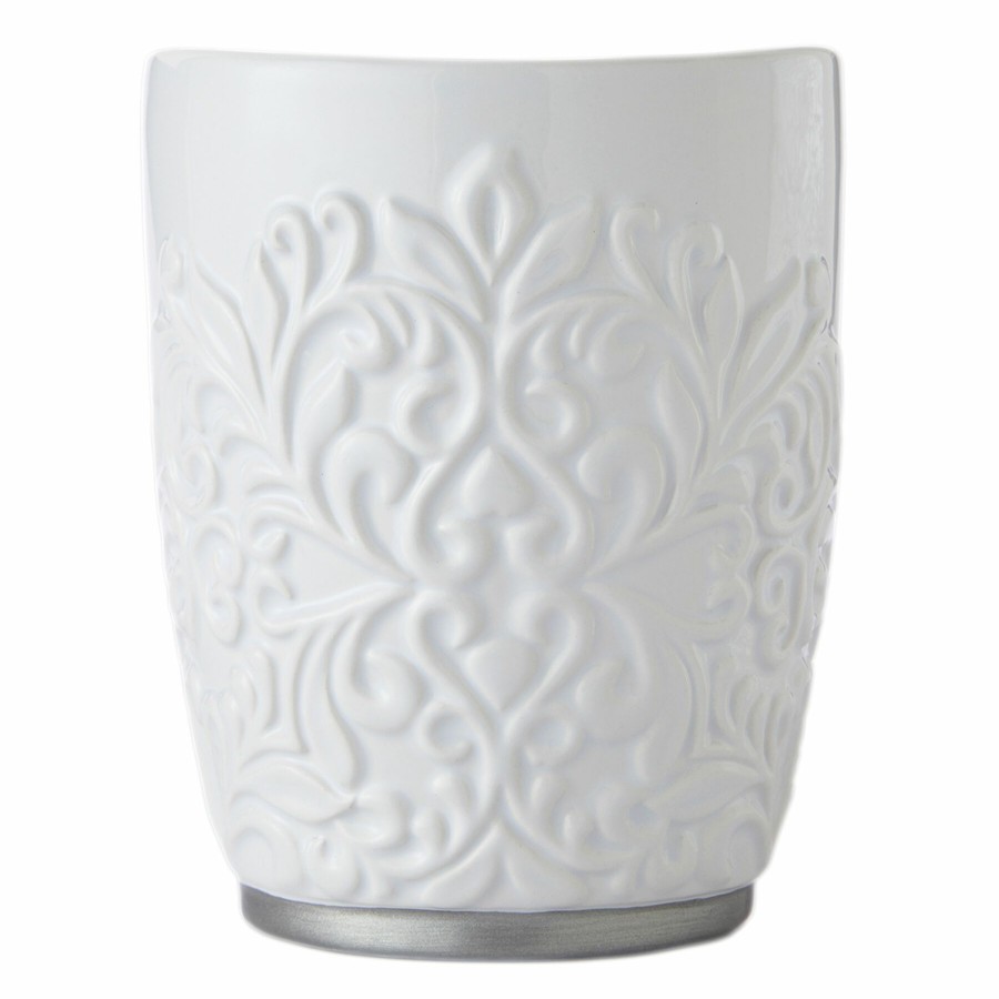 Bed & Bath * | Carrick White Medallion Tumbler Quick Expedition