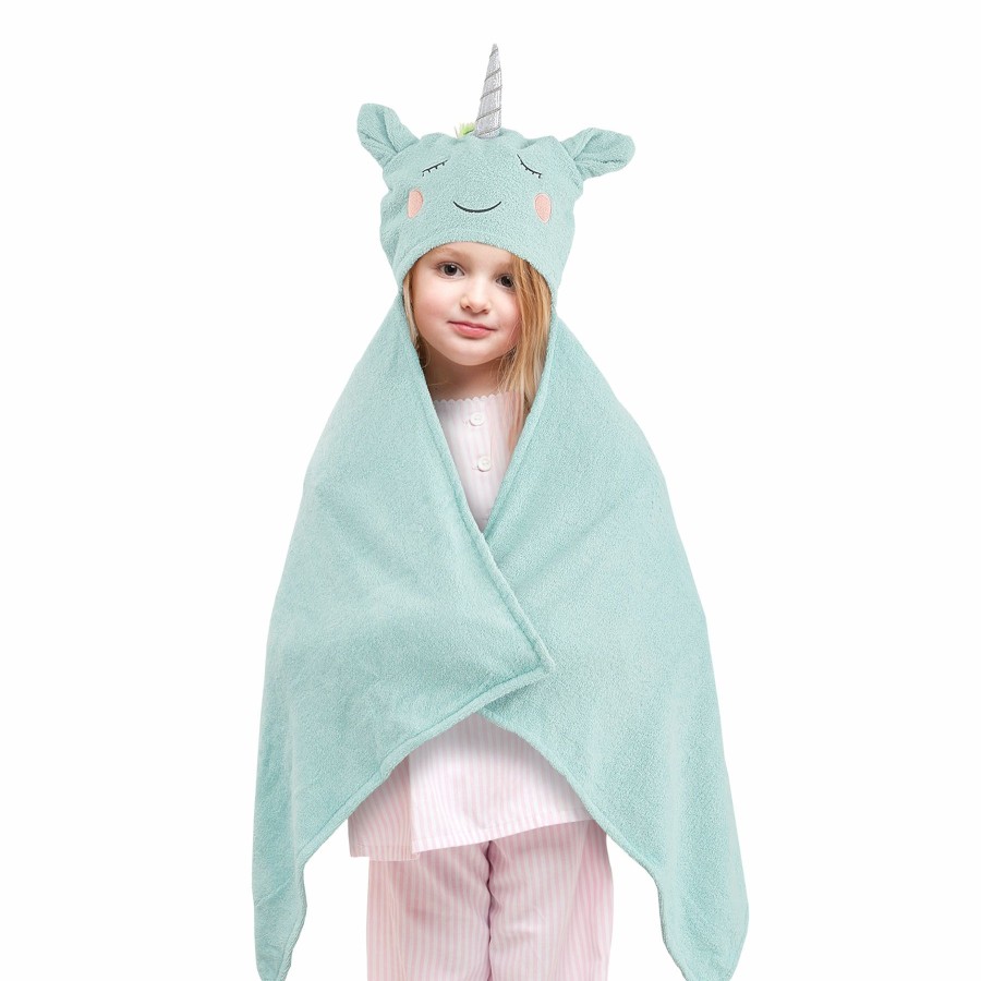 Bed & Bath * | Blue Unicorn Hooded Towel Hot Selling