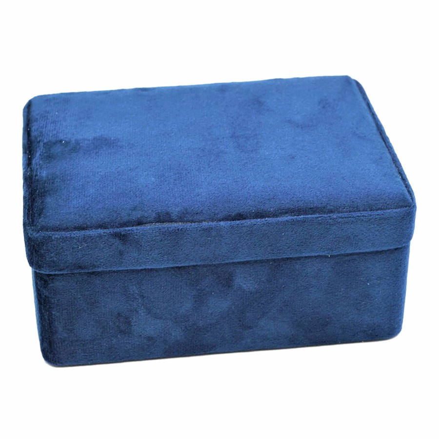 Decor & Pillows * | Navy Blue Velvet Box, 6 5 Special Style