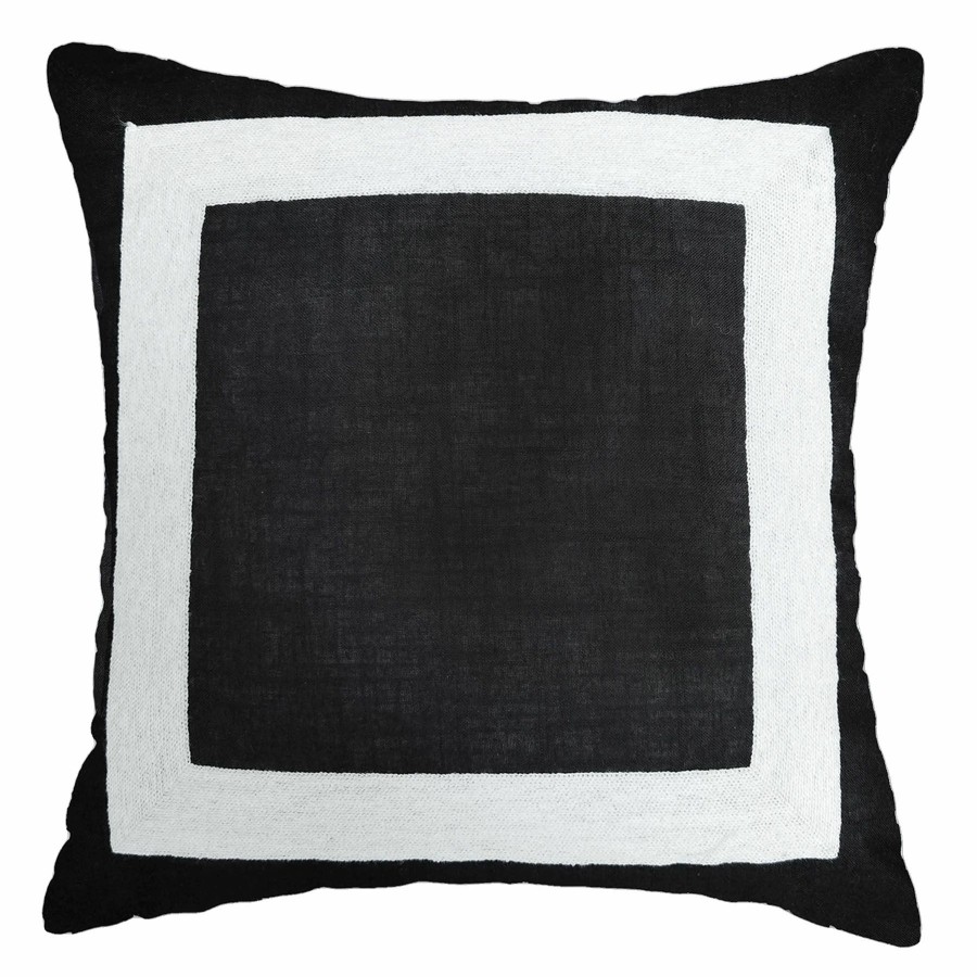 Decor & Pillows * | Frames Black Crewel Embroidered Throw Pillow, 18 Fire Sale