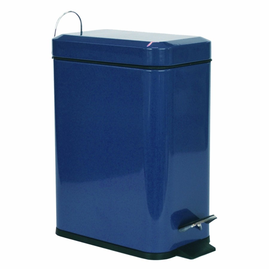 Trash Cans * | Weston Navy Blue Metal Rectangular 5L Step Can/Removable Liner With Discount