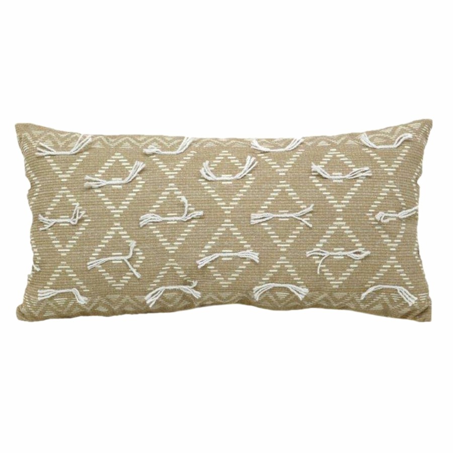 Decor & Pillows * | Tan Tufted Oblong Throw Pillow, 12 24 Hot Selling