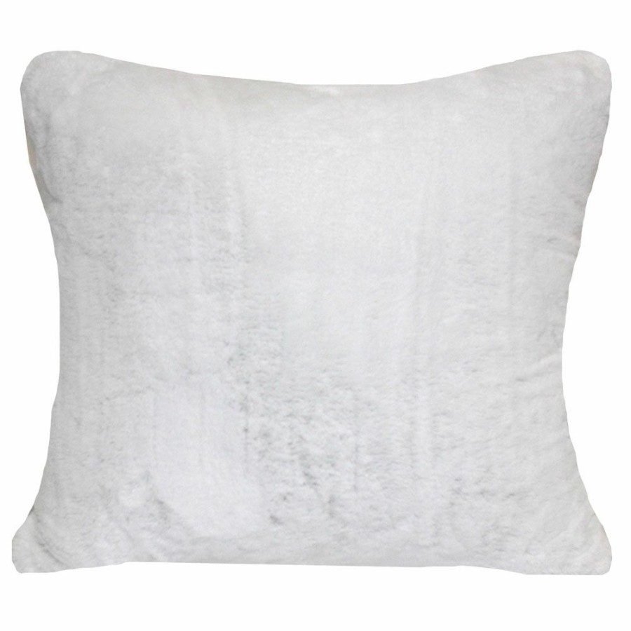 Bed & Bath * | Bristol White Faux Fur Throw Pillow, 18 Good Quality