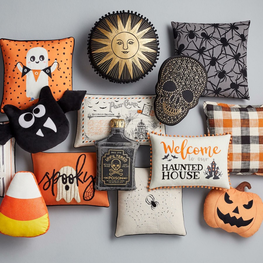 Decor & Pillows * | Jack-O'-Lantern Shaped Halloween Throw Pillow, 16 11 Online Discount