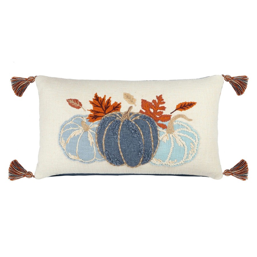 Decor & Pillows * | Grace Mitchell Pumpkin Embroidered Tassel Throw Pillow, 14 24 Shoping Model