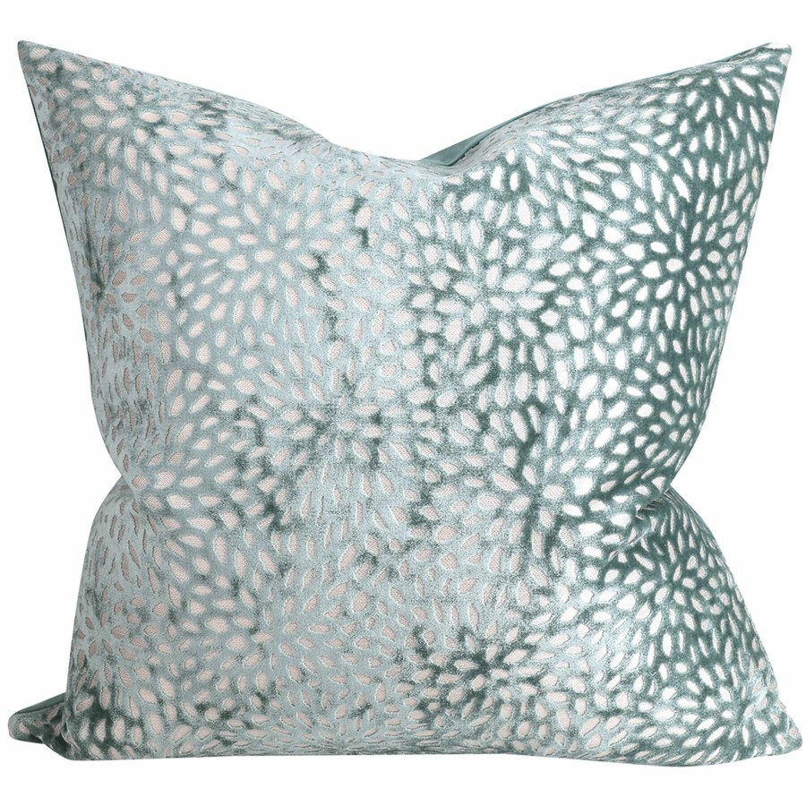 Decor & Pillows * | Teal Magnolia Patterned Velvet Throw Pillow, 20 Cut Price