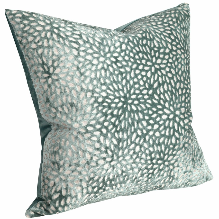 Decor & Pillows * | Teal Magnolia Patterned Velvet Throw Pillow, 20 Cut Price