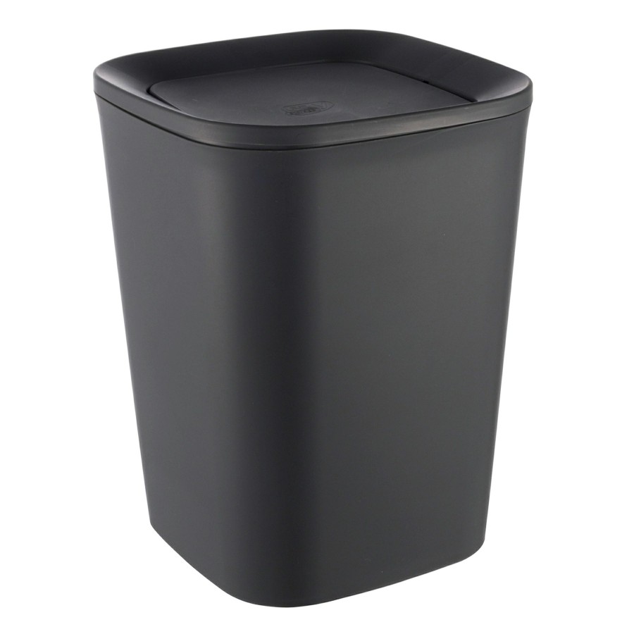 Trash Cans * | 5 L Swing Trash Bin Grey Simple Drawing