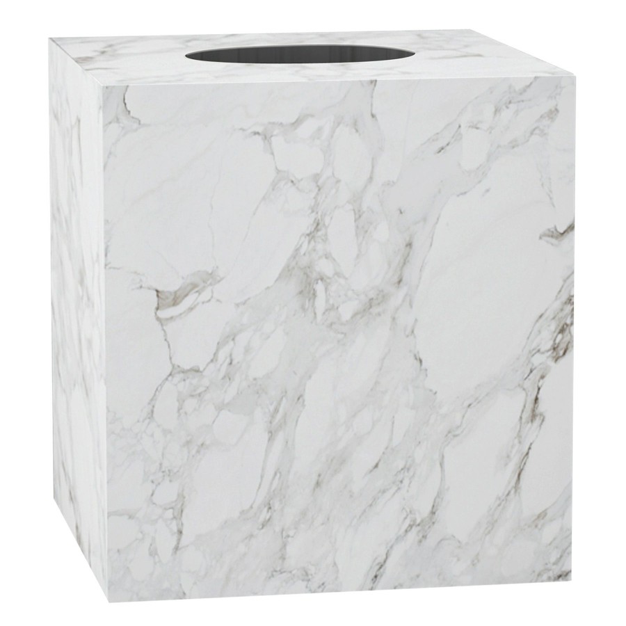 Bed & Bath * | Belle Grey & White Marbled Tissue Box Special Style