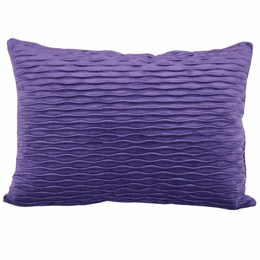 Decor & Pillows * | Blue Ripple Textured Plush Throw Pillow, 14 20 Fire Sale