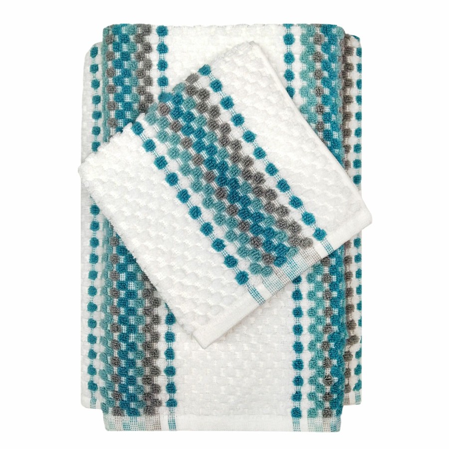 Bed & Bath * | Popcorn Bath Towel Aqua 30X52 Online Discount