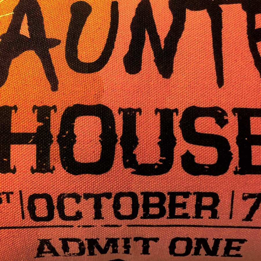 Decor & Pillows * | Haunted House Ticket Orange Halloween Throw Pillow, 20 10 Half Price