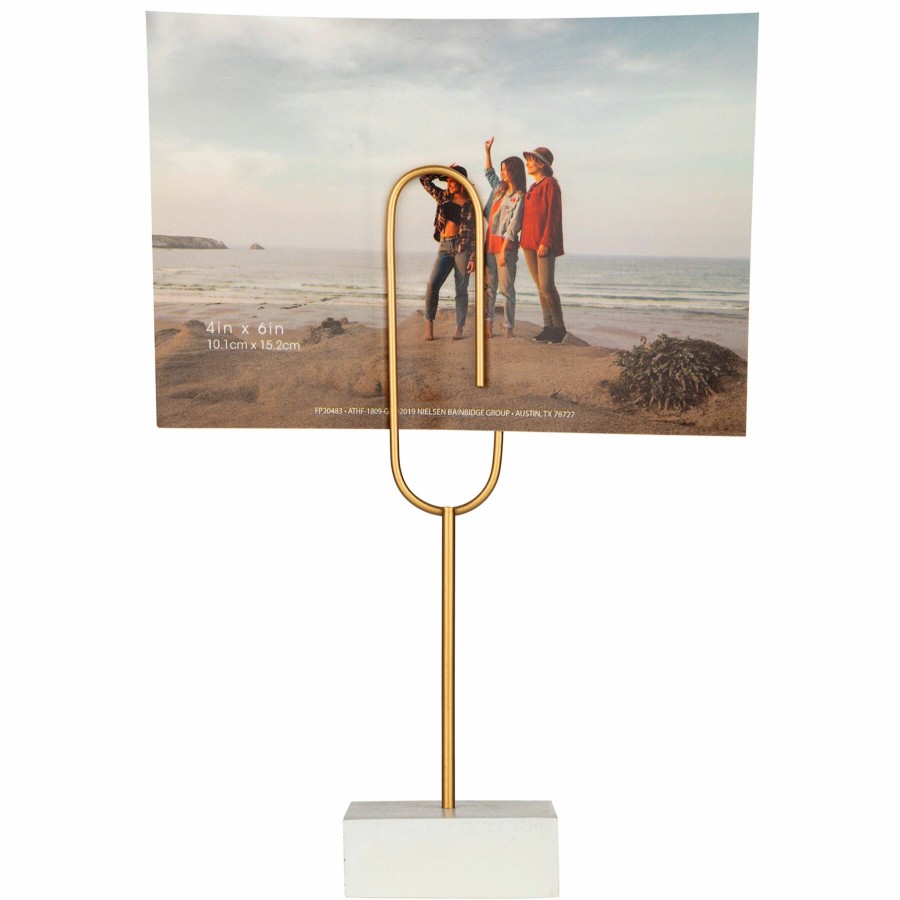 Decor & Pillows * | Gold Metal Paperclip Photo Stand Delicate Design