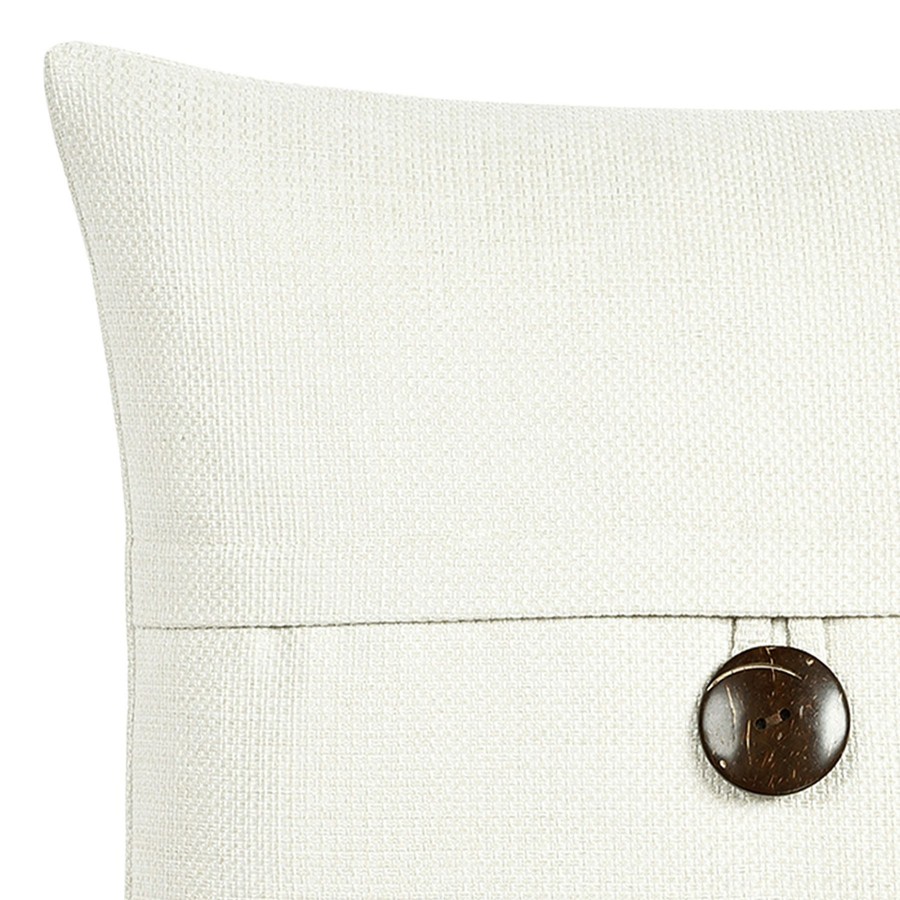 Decor & Pillows * | Clayton White Button Throw Pillow, 24 With Discount