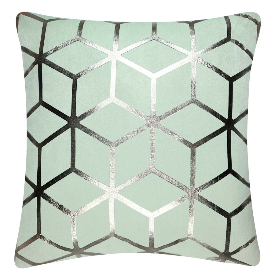 Decor & Pillows * | Aqua & Silver Metallic Print Throw Pillow, 18 Quick Expedition