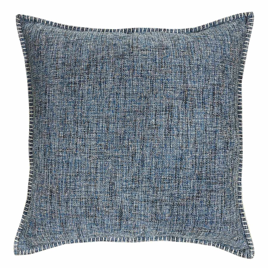 Decor & Pillows * | Eliza Blue Textured Down Throw Pillow, 20 Sale Merchandise