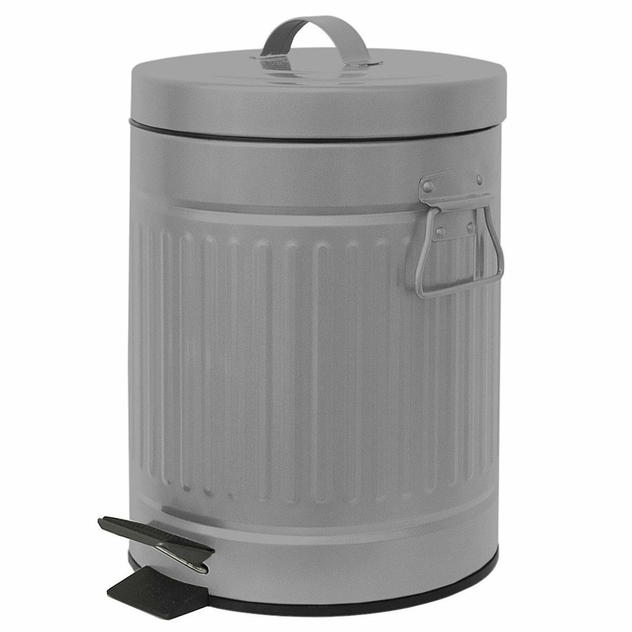 Trash Cans * | 5L Retro Step Bin Grey Special Style