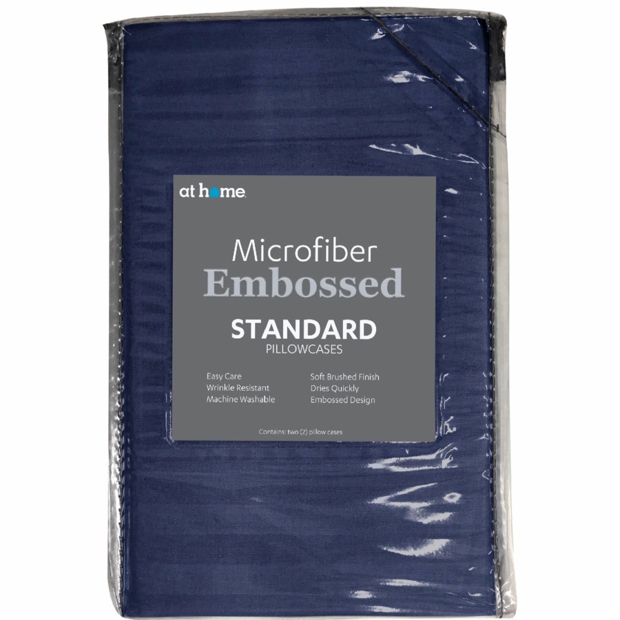 Bed & Bath * | 2-Piece Navy Microfiber Pillowcase Set, Standard Premium Product