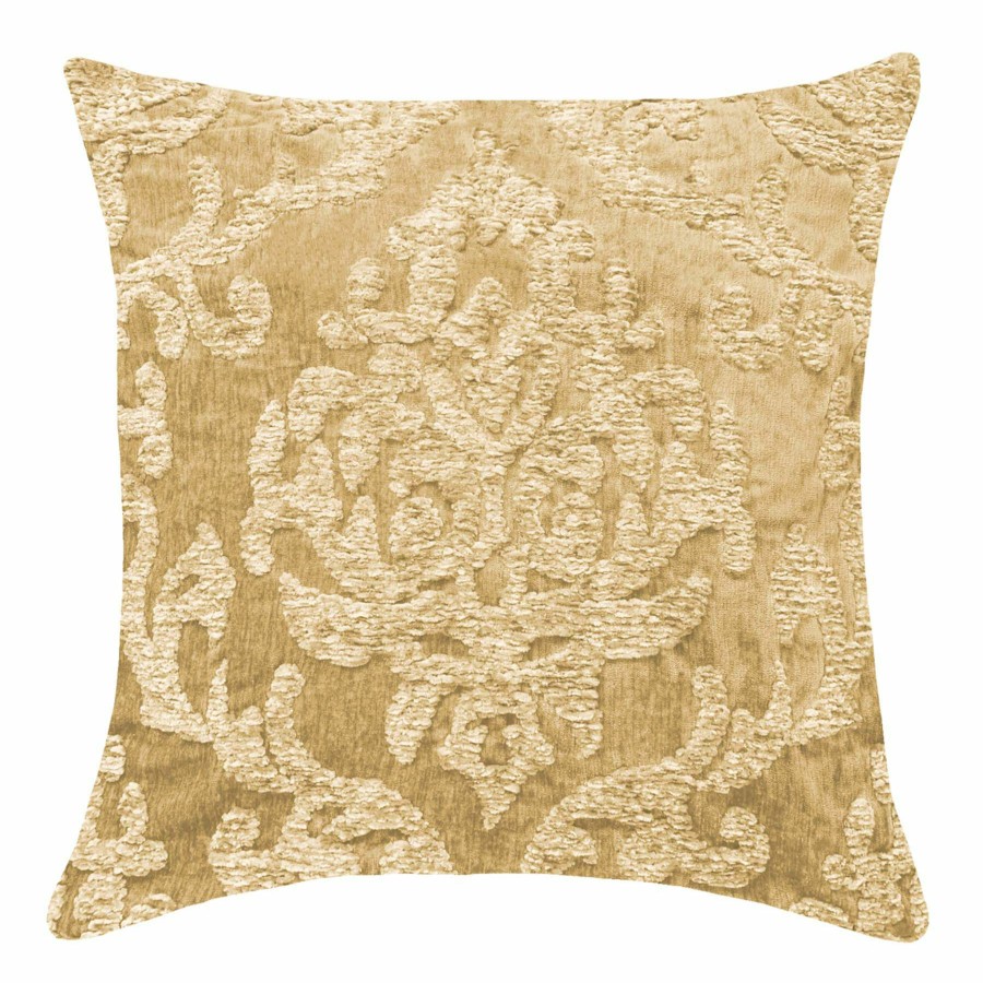 Decor & Pillows * | Carmen Gold Chenille Throw Pillow, 18 Hot Selling