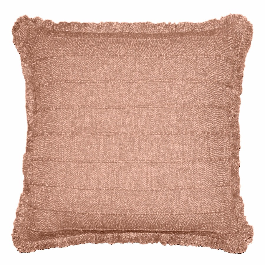 Decor & Pillows * | Peach Woven Striped Fringe Throw Pillow, 20 Online Discount