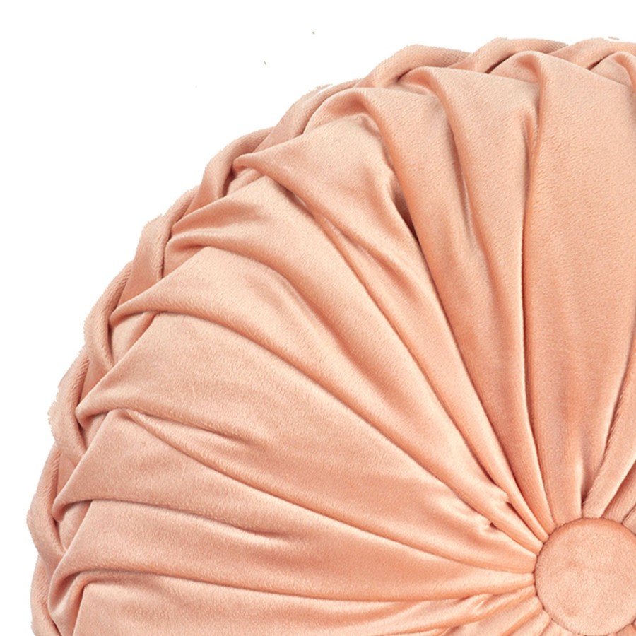 Decor & Pillows * | Holan Muted Clay Pleated Velvet Round Throw Pillow, 16 Special Style