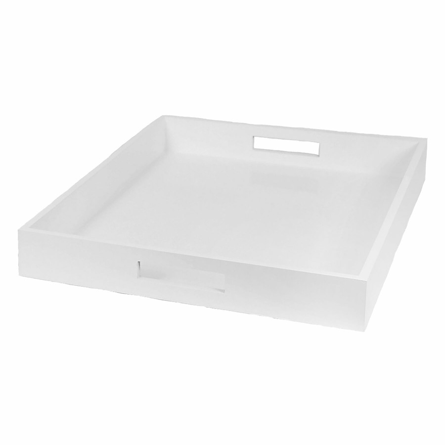 Decor & Pillows * | Laila Ali White Wooden Tray, 16 12 Sale