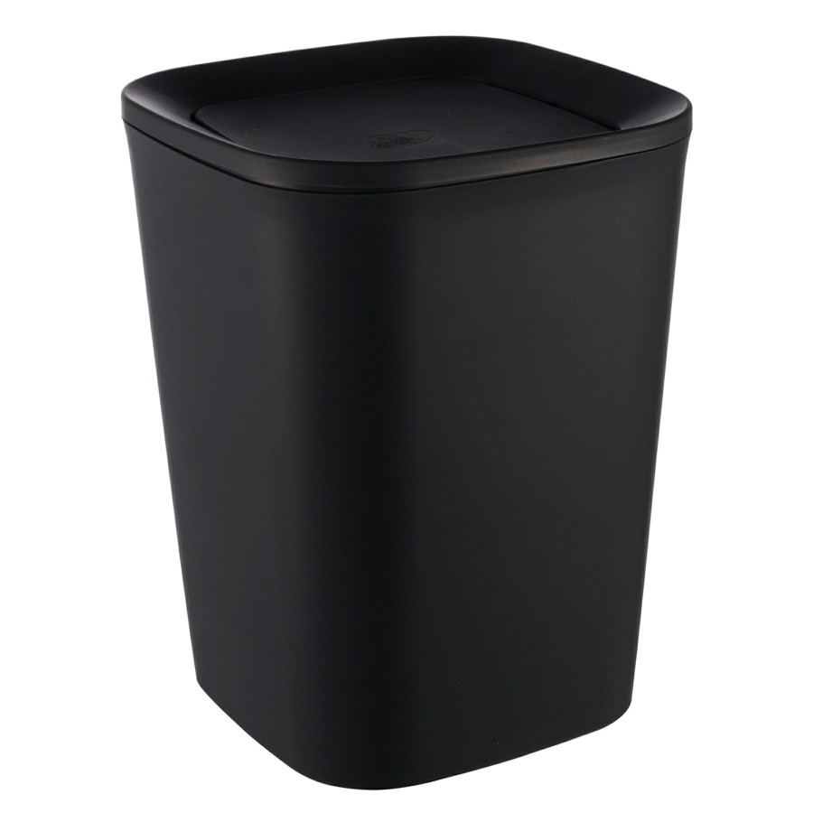 Trash Cans * | 5 L Swing Trash Bin Black Free Delivery