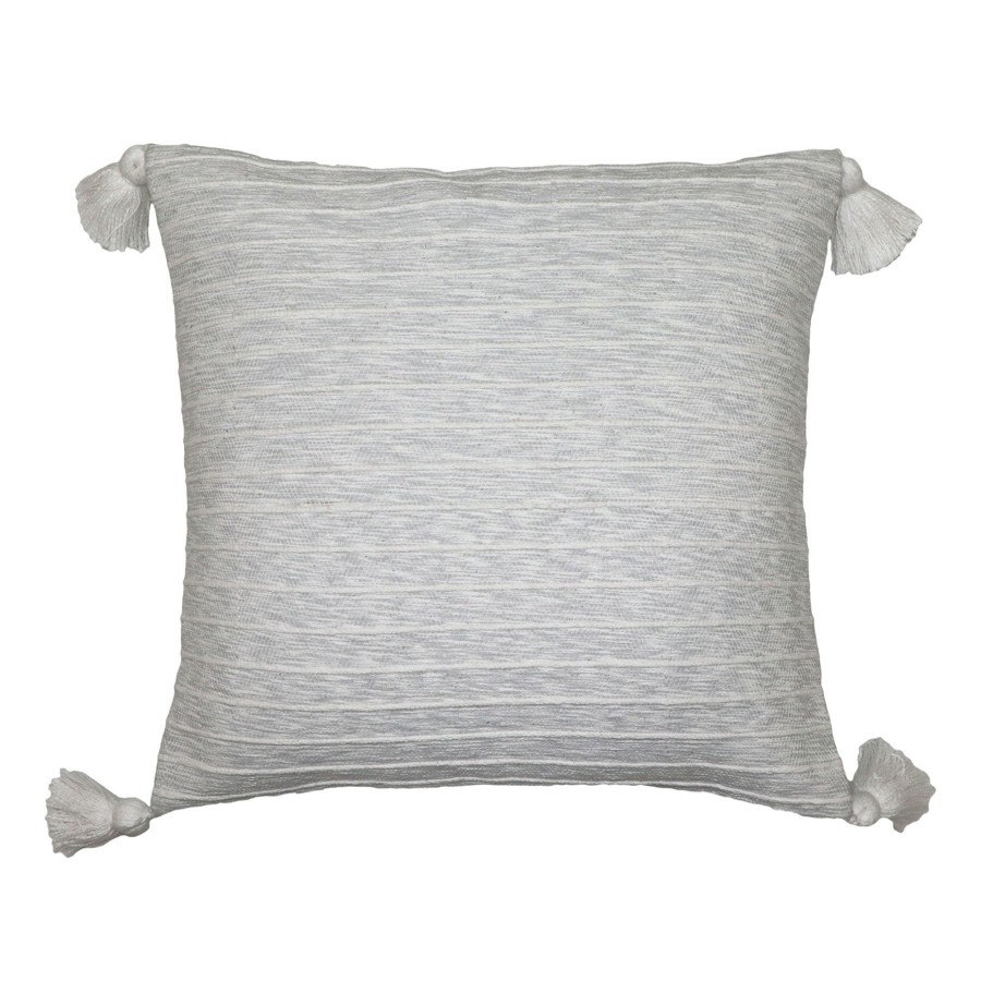 Decor & Pillows * | Grace Mitchell Grey Woven Tassel Throw Pillow, 20 Tendy Style