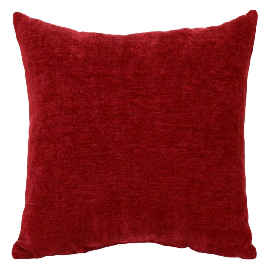 Decor & Pillows * | Reese Red Chenille Throw Pillow, 18 Hot Selling