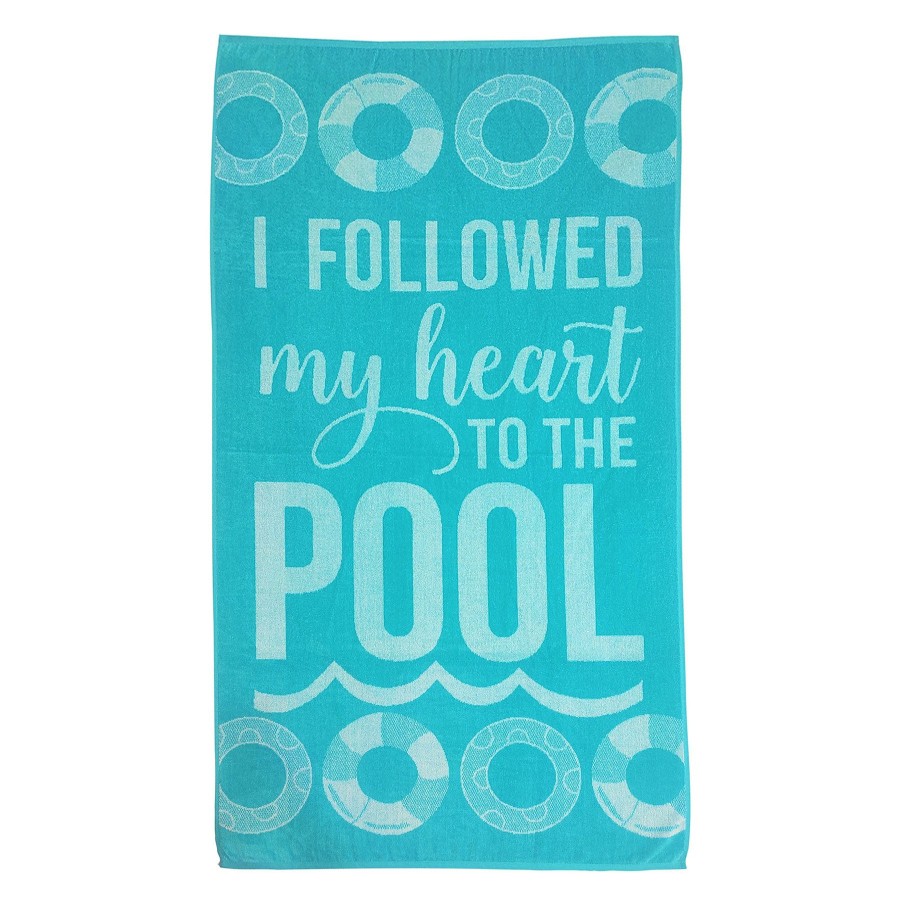 Bed & Bath * | Blue Pool Love Beach Towel, 34 63 On Discount