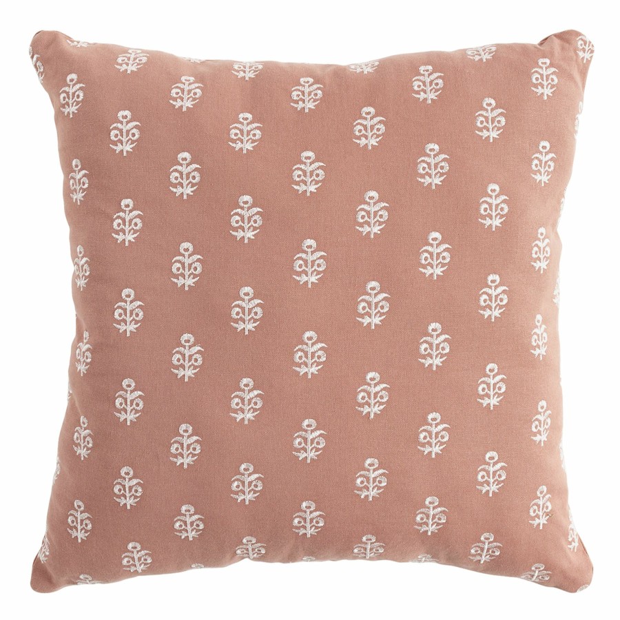 Decor & Pillows * | Halen Clay Floral Throw Pillow, 18 Sale