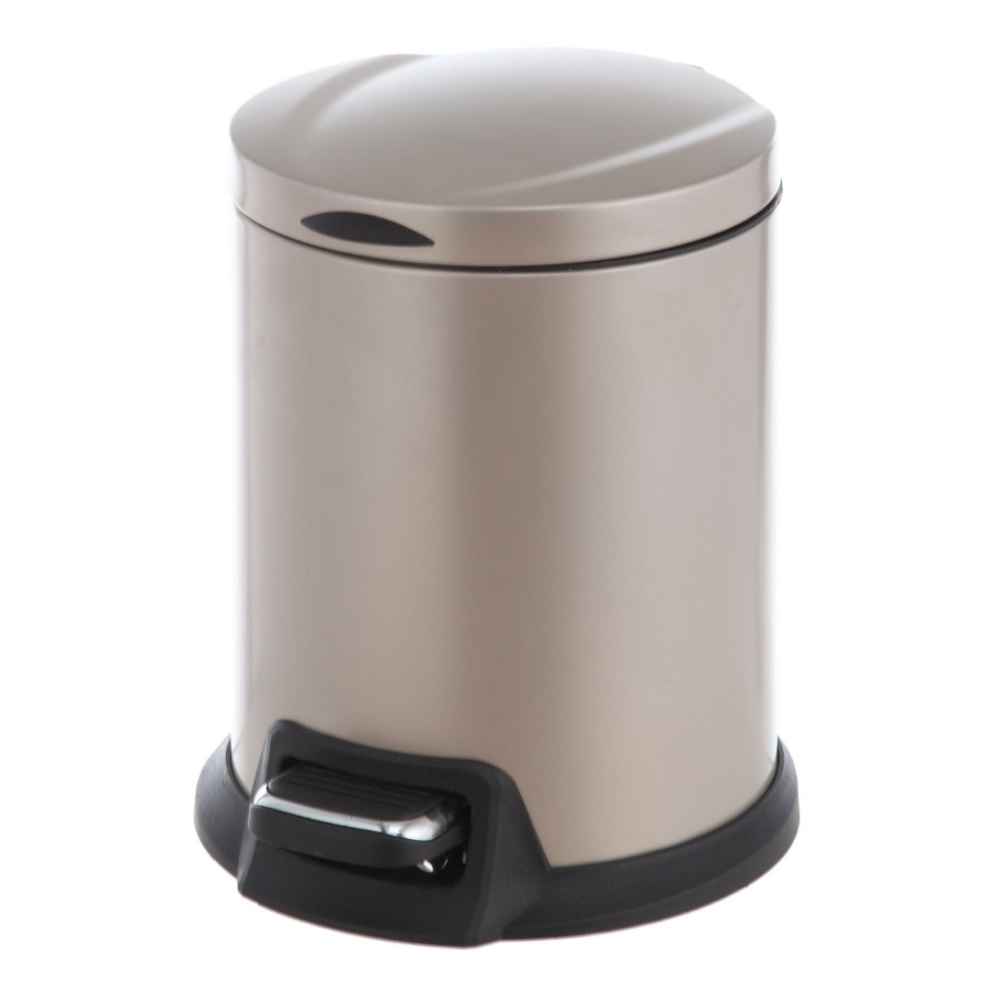 Trash Cans * | 5L Round Pedal Bin Champagne Trend Model