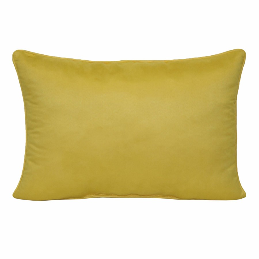 Bed & Bath * | Yellow Suede Oblong Throw Pillow, 14 20 Tendy Style