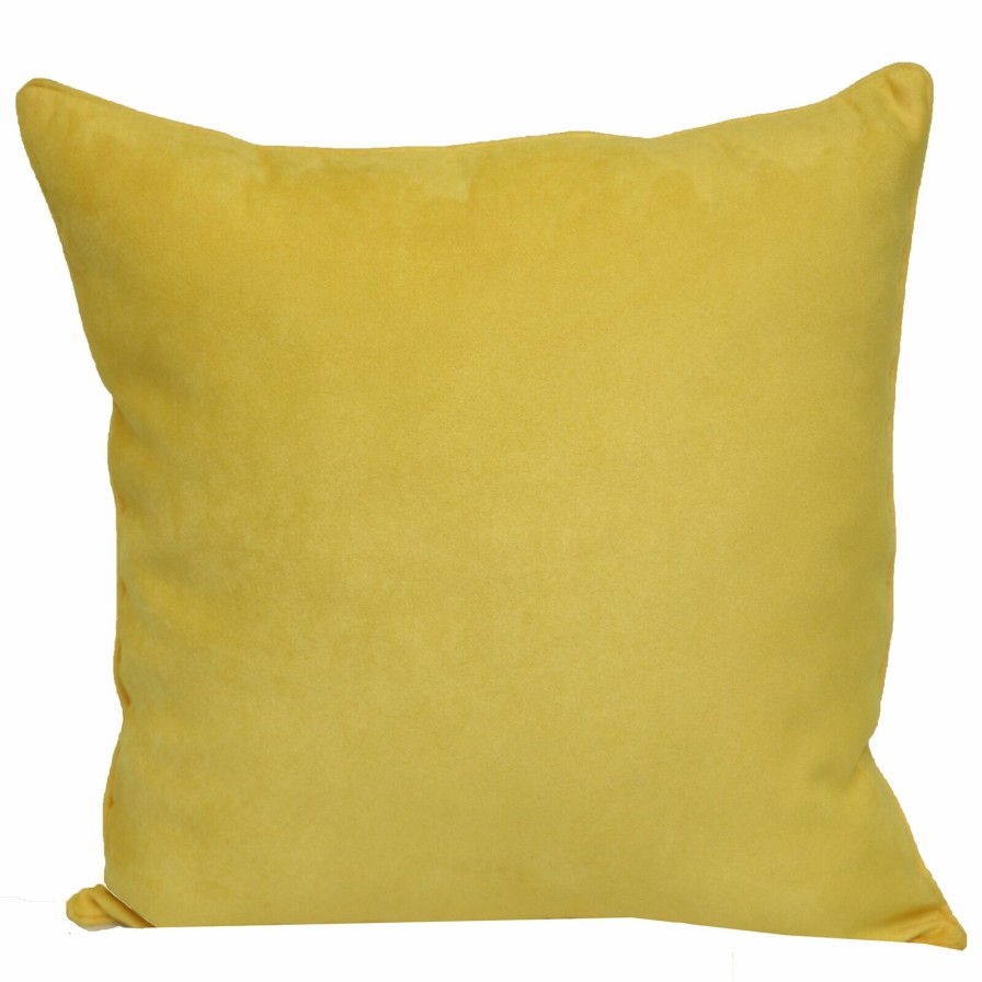 Bed & Bath * | Yellow Suede Throw Pillow, 18 Quick Expedition