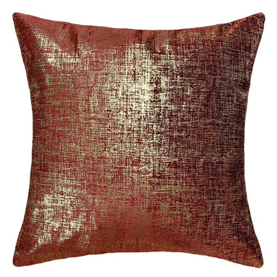 Decor & Pillows * | Red & Gold Feather Lurid Throw Pillow, 20 Affordable Price