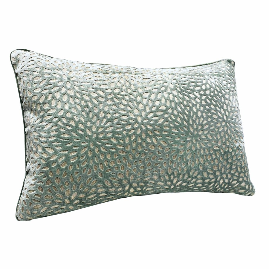 Decor & Pillows * | Teal Magnolia Patterned Velvet Throw Pillow, 14 20 Trend Model