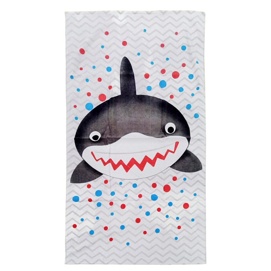 Bed & Bath * | Grey Chevron Shark Beach Towel, 34 63 Best Price Guaranteed