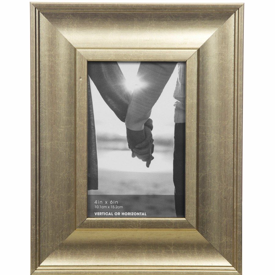 Decor & Pillows * | Wide Gold Slant Profile Tabletop Photo Frame, 4 6 Hot Selling