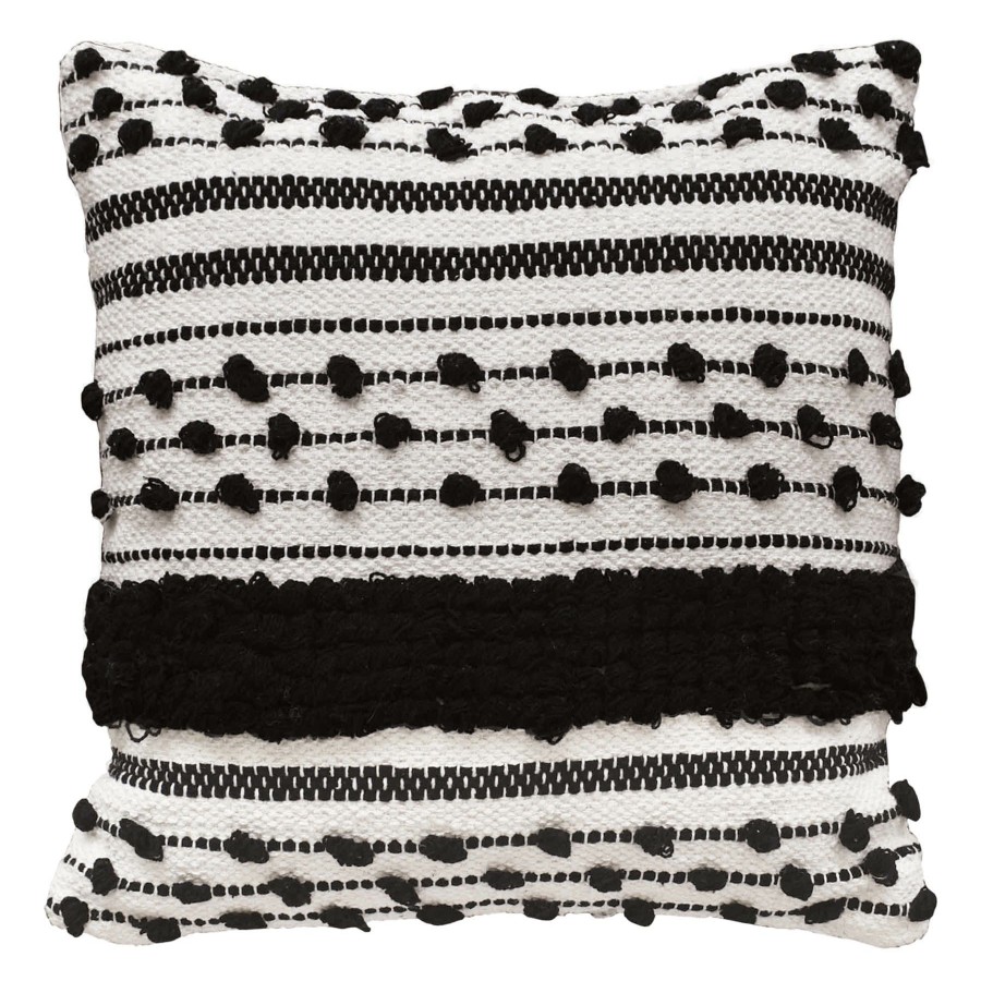 Decor & Pillows * | Black Woven Throw Pillow, 18 Hot Selling