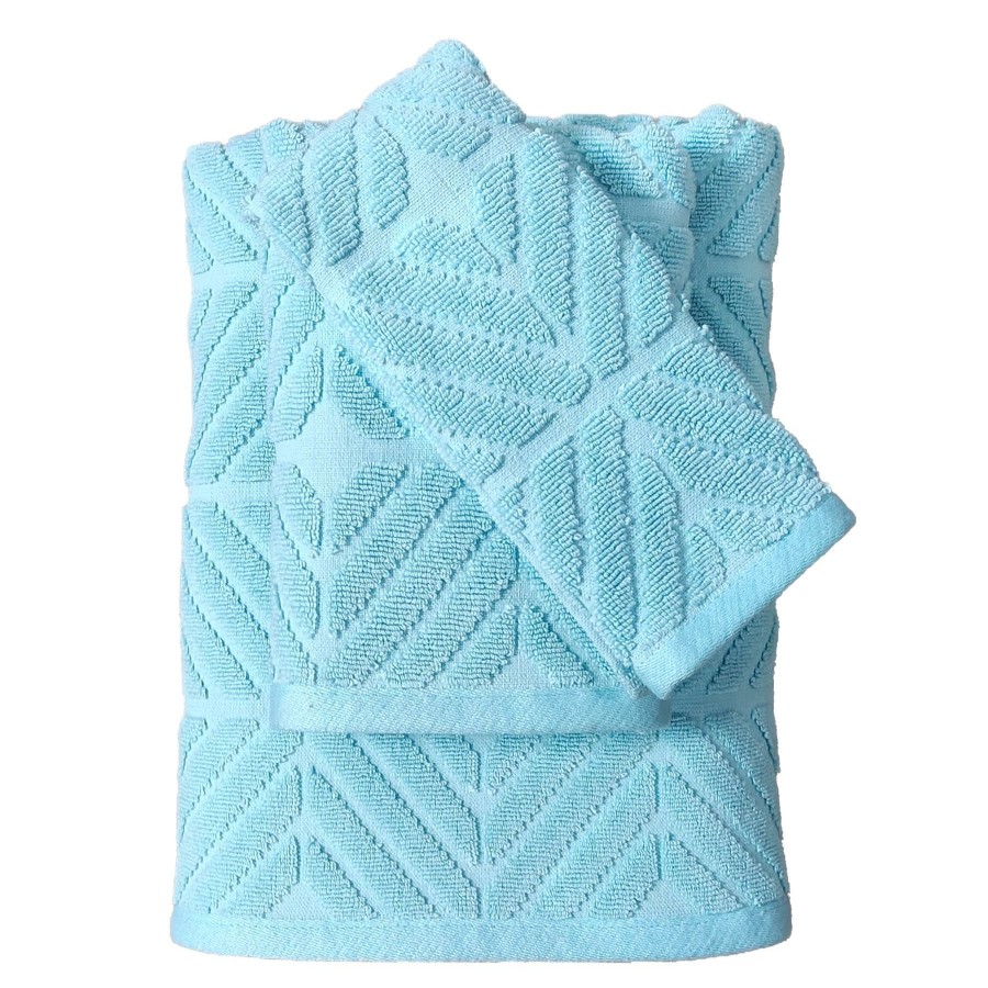 Bed & Bath * | Tilly Fingertip Towel, Aqua Hot Sell