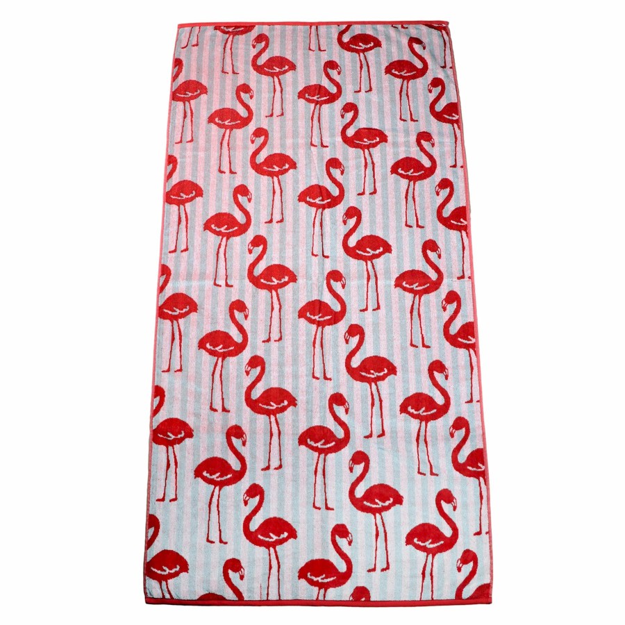 Bed & Bath * | Flamingo Striped Beach Towel, 36 70 Free Delivery