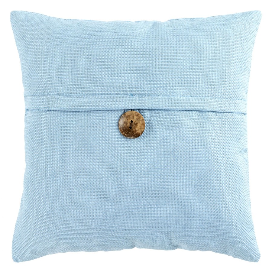 Decor & Pillows * | Clayton Light Blue Button Throw Pillow, 24 Online Discount