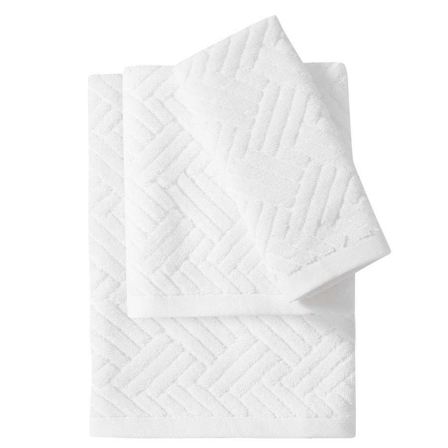 Bed & Bath * | Tracey Boyd Zen White Striped Bath Towel Special Design