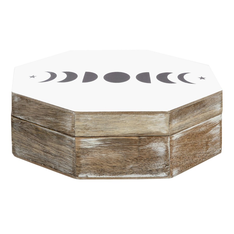 Decor & Pillows * | Moon Phases Hexagon Box, 8.5 Half Price